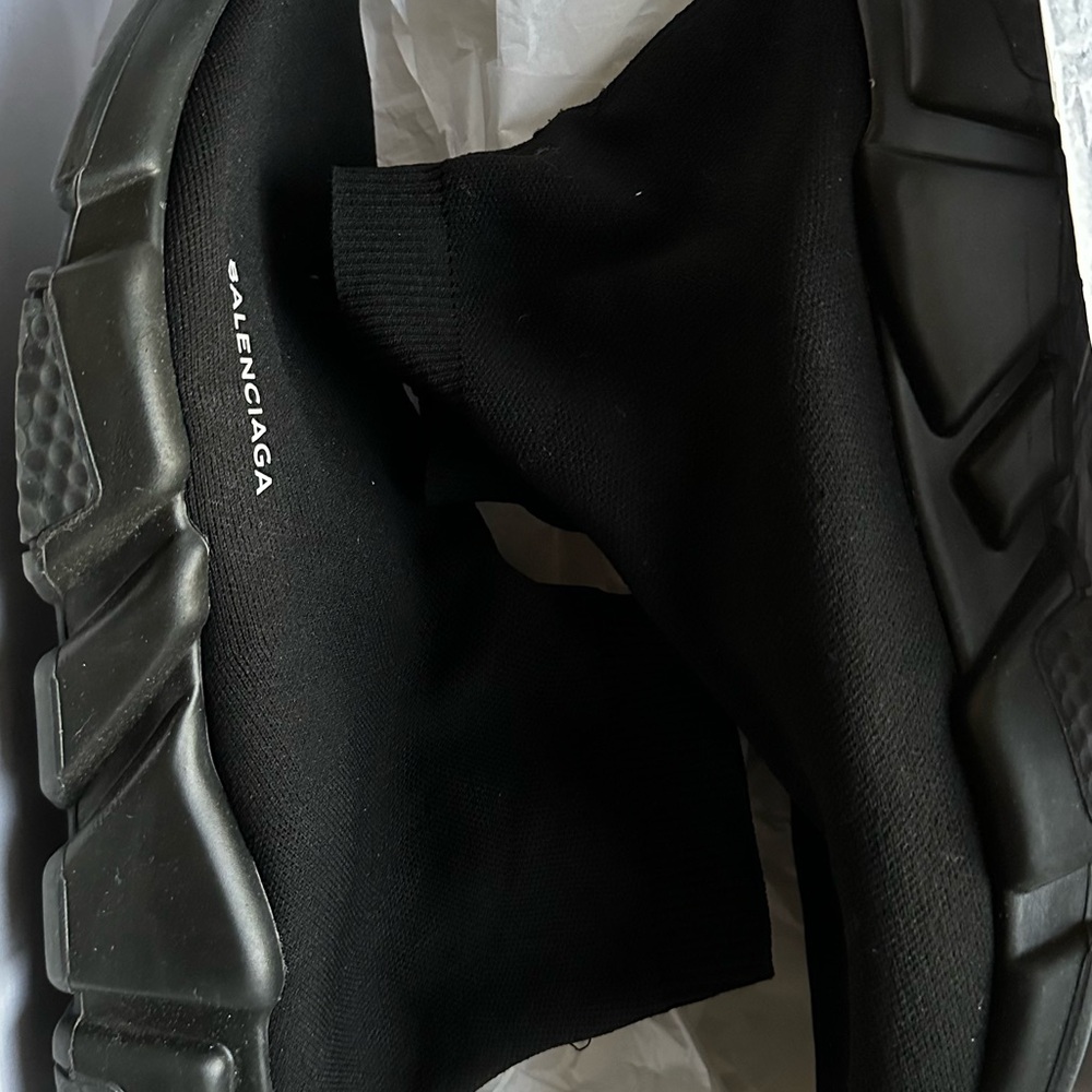 BALENCIAGA MEN'S SPEED RECYCLED KNIT SNEAKER IN BLACK